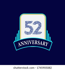 52 Years Anniversary Celebration Vector Template Design Illustration