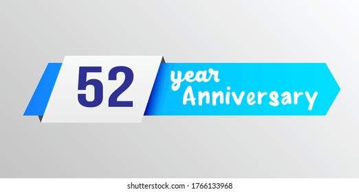 52 Years Anniversary Celebration Vector Template Design Illustration