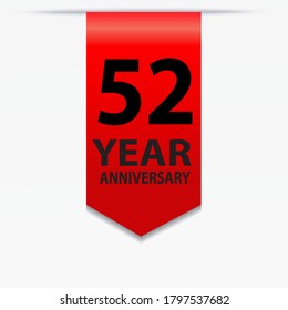 52 Years Anniversary Celebration Vector Template Design Illustration