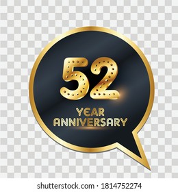 52 Years Anniversary Celebration Vector Template Design Illustration