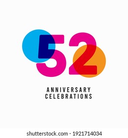 Ilustración de diseño de plantillas de vectores de celebración de 52 años