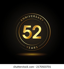 52 Years Anniversary Celebration Vector Template Design Illustration