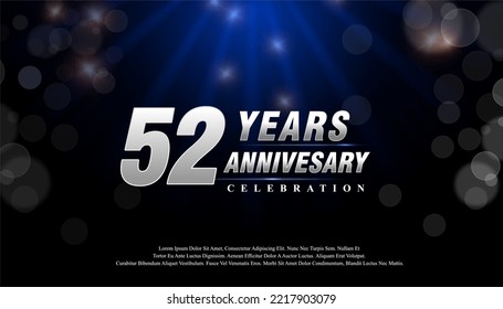 52 Years Anniversary Celebration Vector Template Design Illustration
