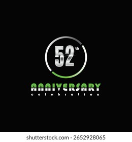 Ilustración de diseño de Plantilla de Vector de celebración de 52 años