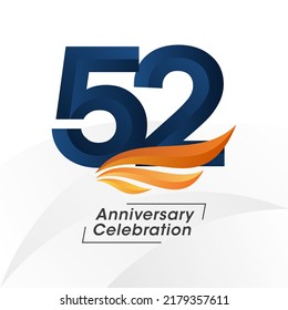 52 years anniversary design template. vector template illustration