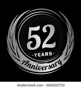 52 Years Anniversary Anniversary Logo Design Stock Vector (Royalty Free ...