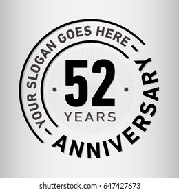 52 years anniversary logo template. Vector and illustration.