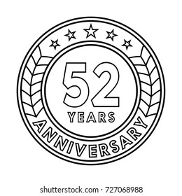 52 years anniversary logo template. 
