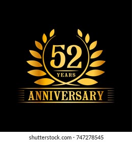 52 years anniversary logo template.