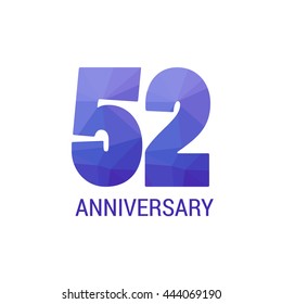 52 Years Anniversary with Low Poly Design