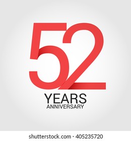 52 years anniversary, signs, symbols. simple design.