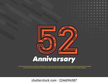 52 Years Anniversary Vector Template Design Illustration
