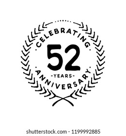 52 years design template. 52nd vector and illustration.