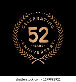 52 years design template. 52nd vector and illustration.