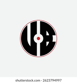 520 letter logo shape geometric math educational learning round circle ellipse gun target negative space U B