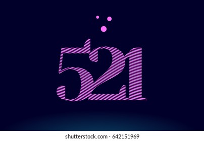 521 number digit logo pink line stripes magenta purple blue font creative text dots company vector icon design