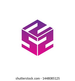 the 522 number hexagonal concept logo is unique