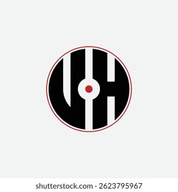 526 letter logo shape geometric math educational learning round circle ellipse gun target negative space U H