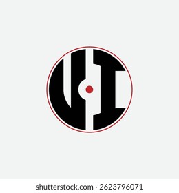 527 letra logo forma matemática geométrica aprendizaje educativo círculo elipse pistola objetivo espacio negativo U I