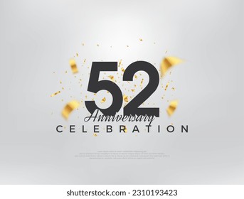 52nd anniversary celebration, modern simple and beautiful design. Premium vector background for greeting and celebration.