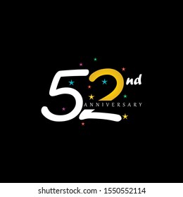 52nd anniversary logo design template