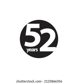Diseño del logo vectorial de 52 años