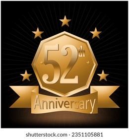 52th Anniversary Celebration Logo Vector