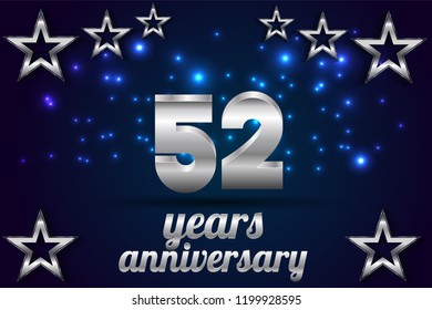 52th Anniversary numbers. background for anniversary