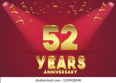52th Anniversary numbers. background for anniversary