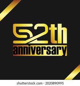 52th. Illustration of Celebration Design. Vector Celebration of the 52th Anniversary of the Celebration.