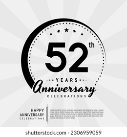 Plantilla de diseño de 52 años. ilustración de plantilla de vector