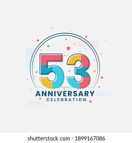 53 Anniversary celebration, Modern 53rd Anniversary design