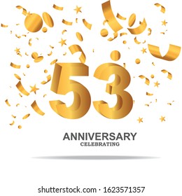 53 anniversary celebration vector concept template design illustration