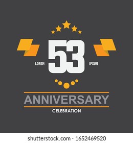 53 anniversary celebration vector concept template design