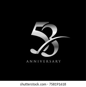 53 Anniversary Elegance Silver Chrome Logo Stock Vector (Royalty Free ...