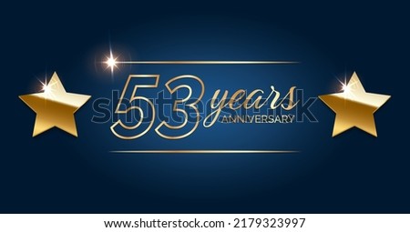 53 anniversary template celebration party. 53 years anniversary hapy birthday first invitation celebration party card event.