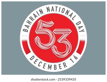 53 Dia Nacional do Bahrein. 16 de dezembro. Dia Nacional do Reino do Bahrein. Nosso Bahrein, Nossa Alegria, Nossa Glória. Ilustração de vetor.