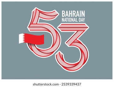 53 Dia Nacional do Bahrein. 16 de dezembro. Dia Nacional do Reino do Bahrein. Nosso Bahrein, Nossa Alegria, Nossa Glória. Ilustração de vetor.