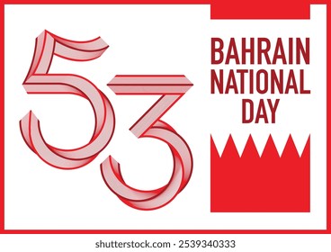 53 Dia Nacional do Bahrein. 16 de dezembro. Dia Nacional do Reino do Bahrein. Nosso Bahrein, Nossa Alegria, Nossa Glória. Ilustração de vetor.