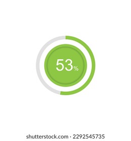 53% circle diagrams Infographics vector, 53 Percentage ready to use for web design ux-ui.