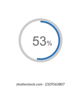 53% circle diagrams Infographics vector, 53 Percentage ready to use for web design.