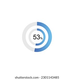 53% Circle loading icon template. Update or loading symbol for web or application, 53 percent.