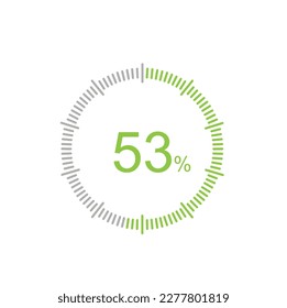 53% circle percentage diagrams, 53 Percentage ready to use for web design, infographic or business.