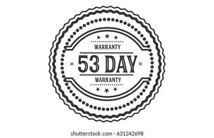 53 day black warranty vector isolated with white background