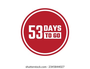 53 days to go red banner design vector illustration