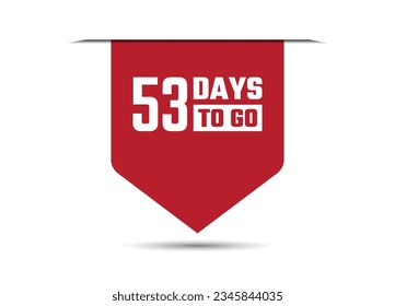 53 días para la ilustración vectorial de diseño de banner rojo