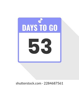 53 Days Left Countdown sales icon. 53 days left to go Promotional banner
