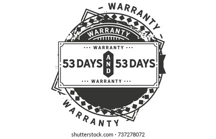 53 days warranty icon vintage rubber stamp guarantee