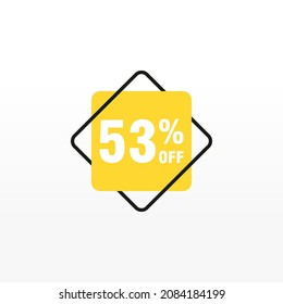 53 descuento, distintivos de vectores de venta para etiquetas, , pegatinas, banners, etiquetas, etiquetas, etiquetas web, nueva oferta. Banner de signo de origami de descuento