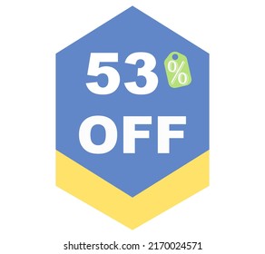 53% discount special limited offer vector illustration with blue background color and 

white font